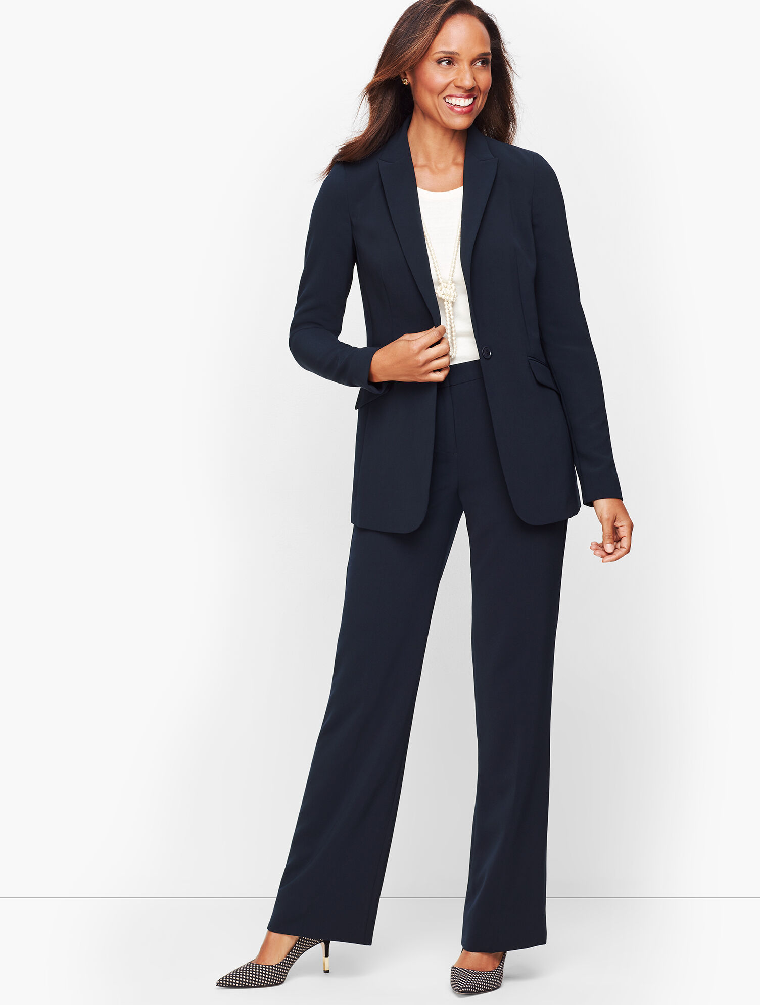 Stretch Crepe Long Blazer