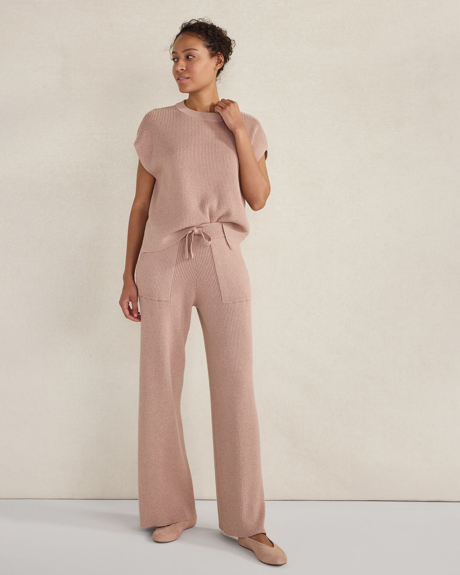 Organic Cotton Cashmere Wide Leg Pants