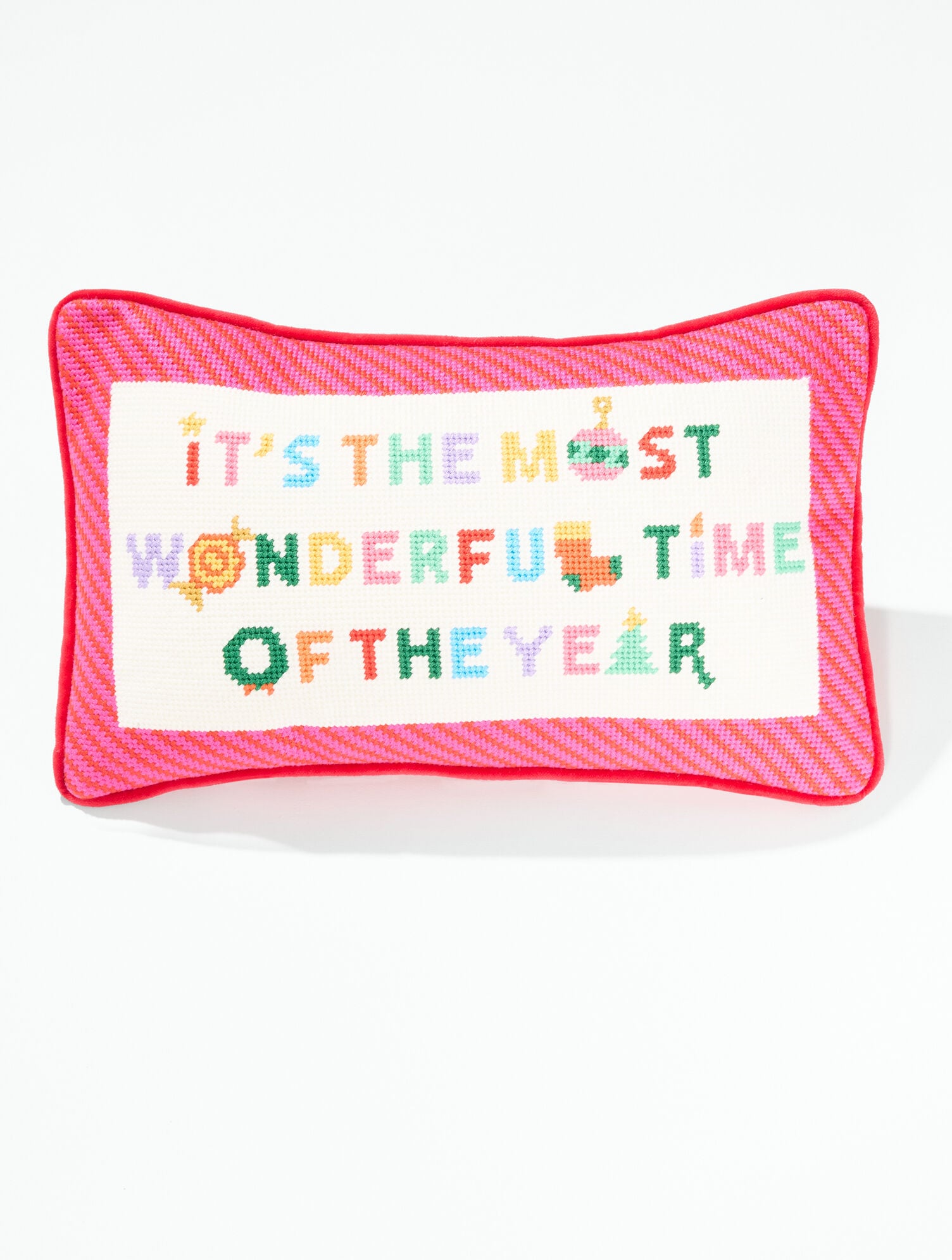 Furbish Studios Needlepoint Pillow - Most Wonderful Time