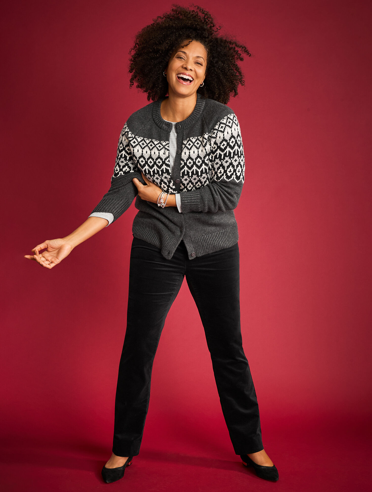 Straight Leg Stretch Velveteen Pants