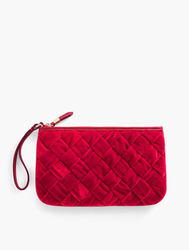 Woven Velvet Wristlet