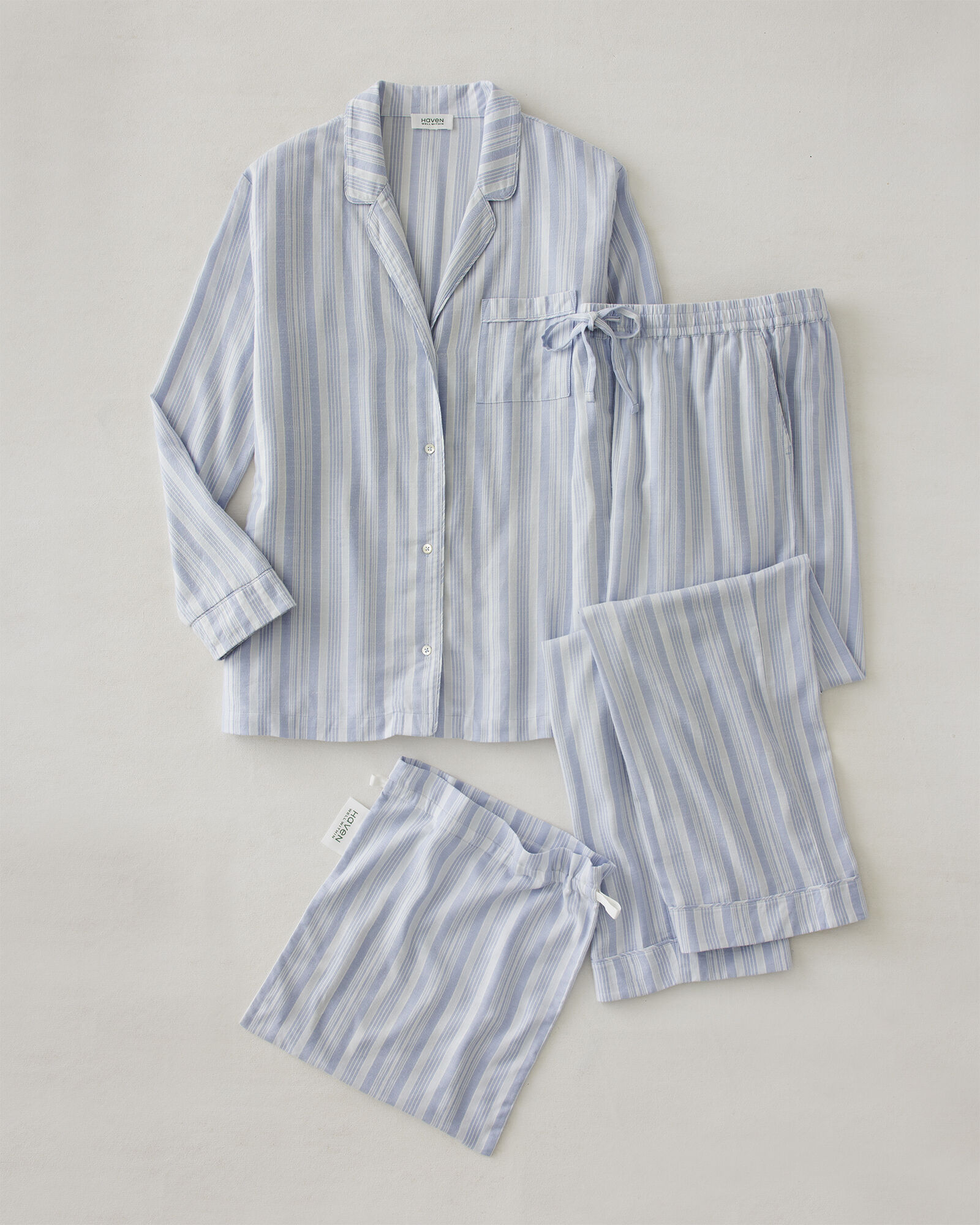 ECOVERO&trade; Flannel Vintage Stripe Sleep Set