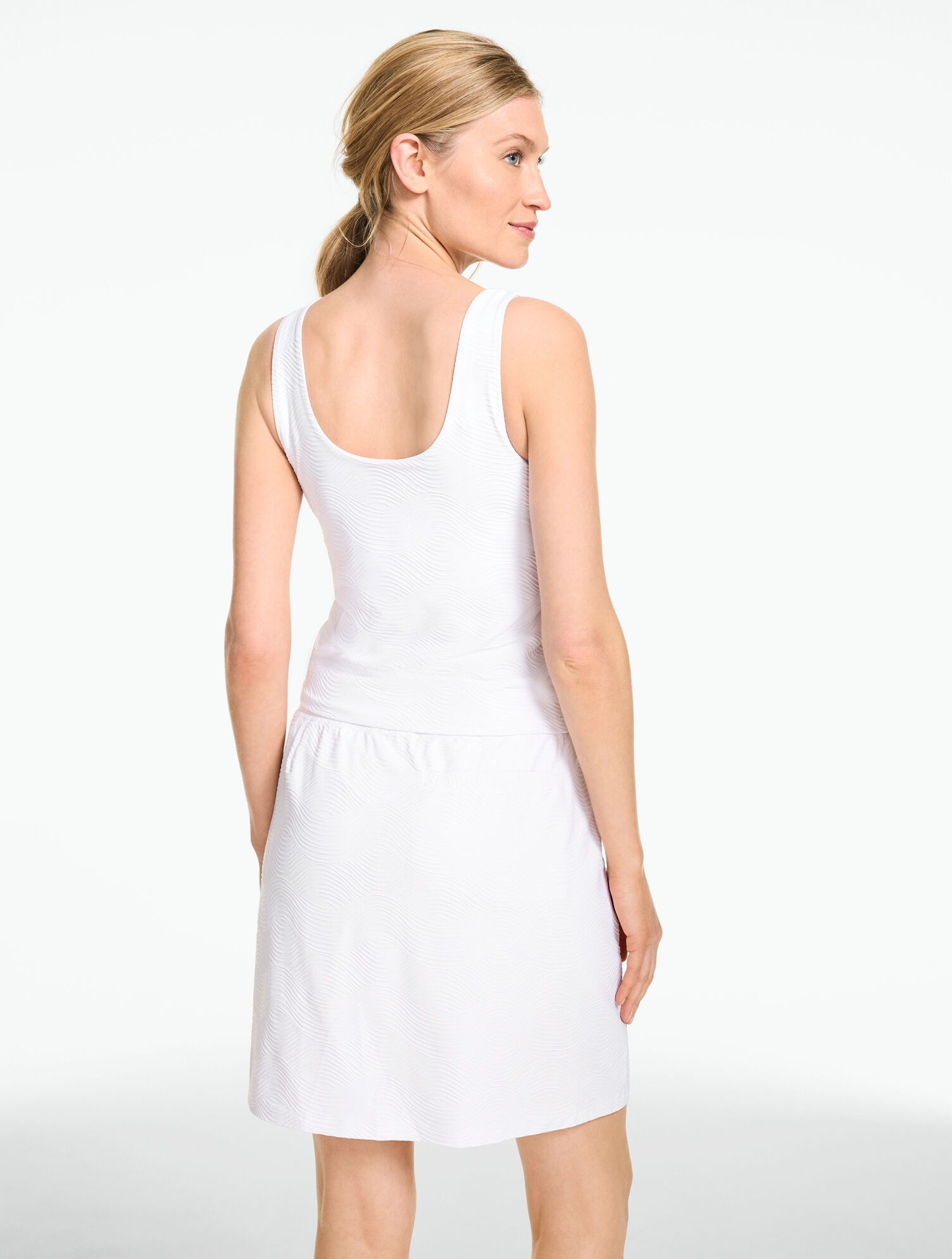 Jacquard Built-In Bra Tank - Coastal Wave