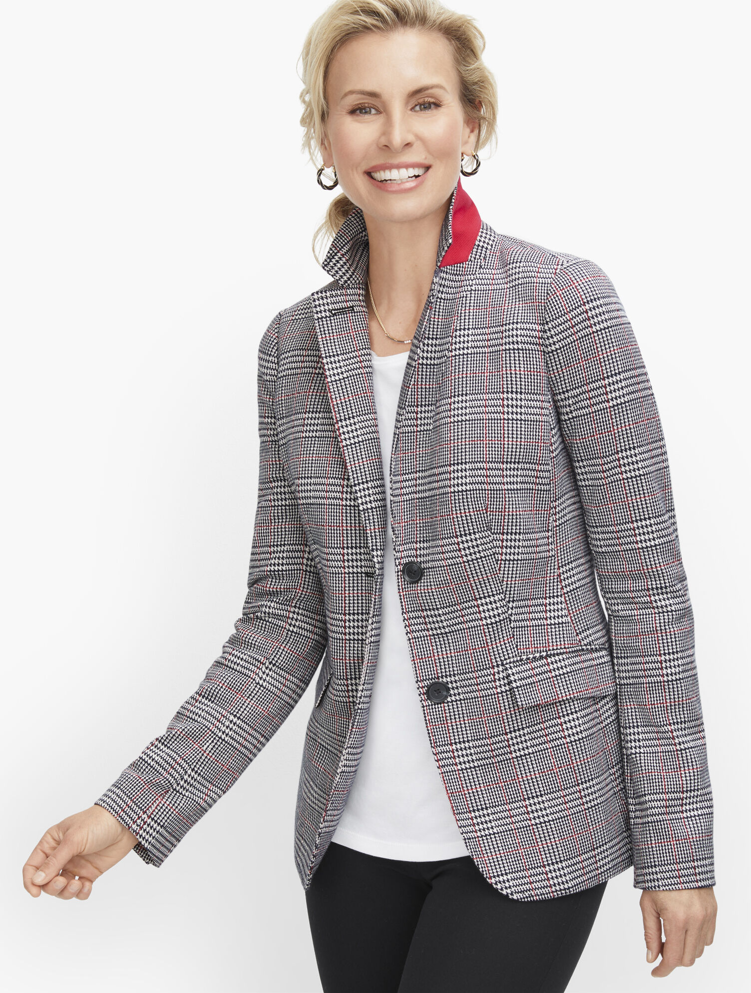 Aberdeen Knit Blazer - Glen Plaid Jacquard