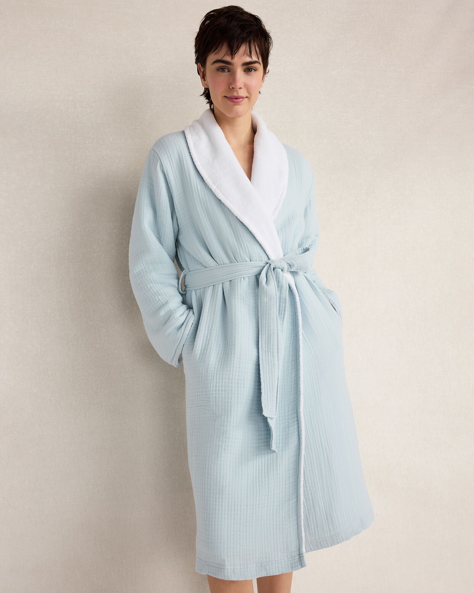 Cotton Gauze Plush Robe