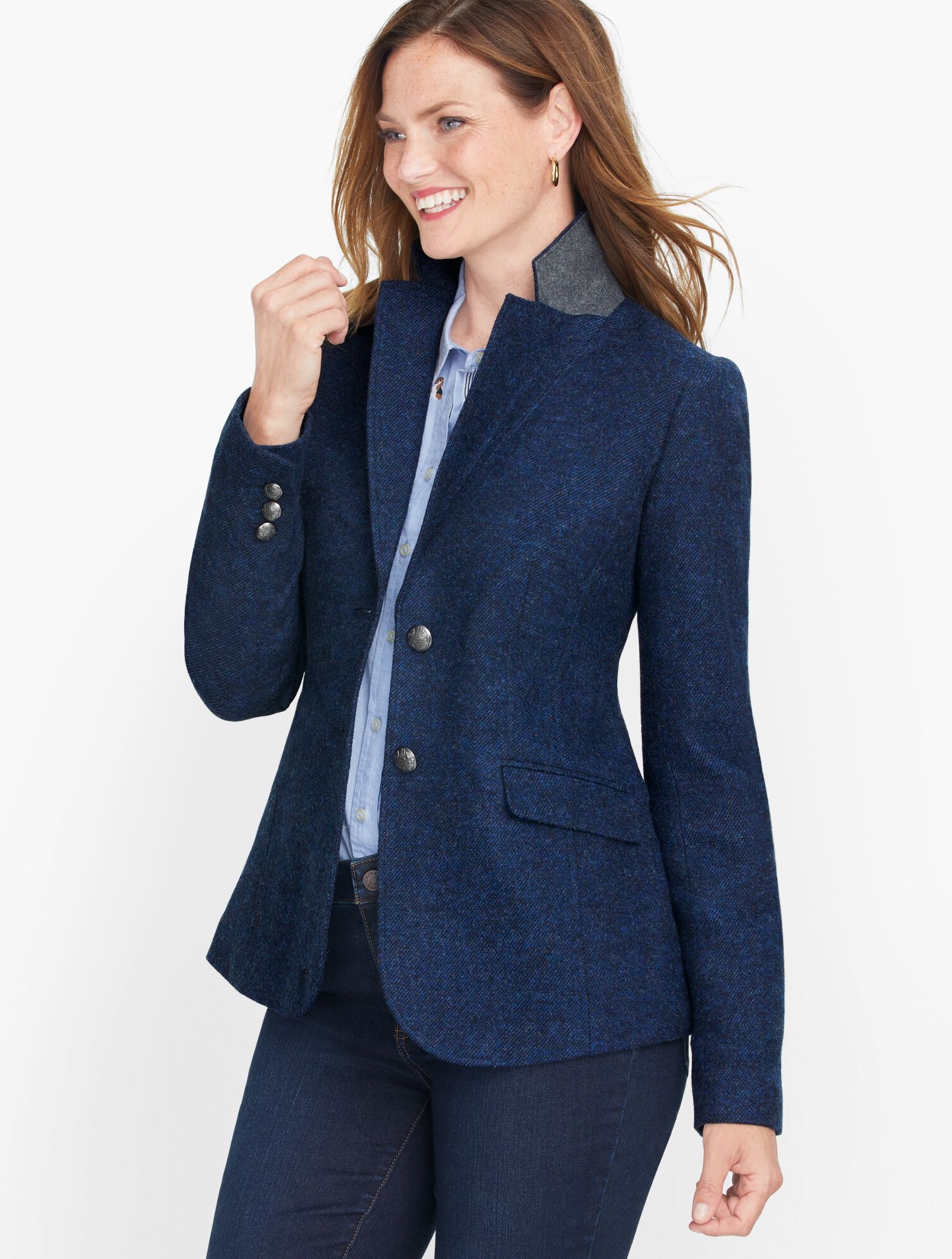 Classic Shetland Blazer - Twill | Talbots display picture 1