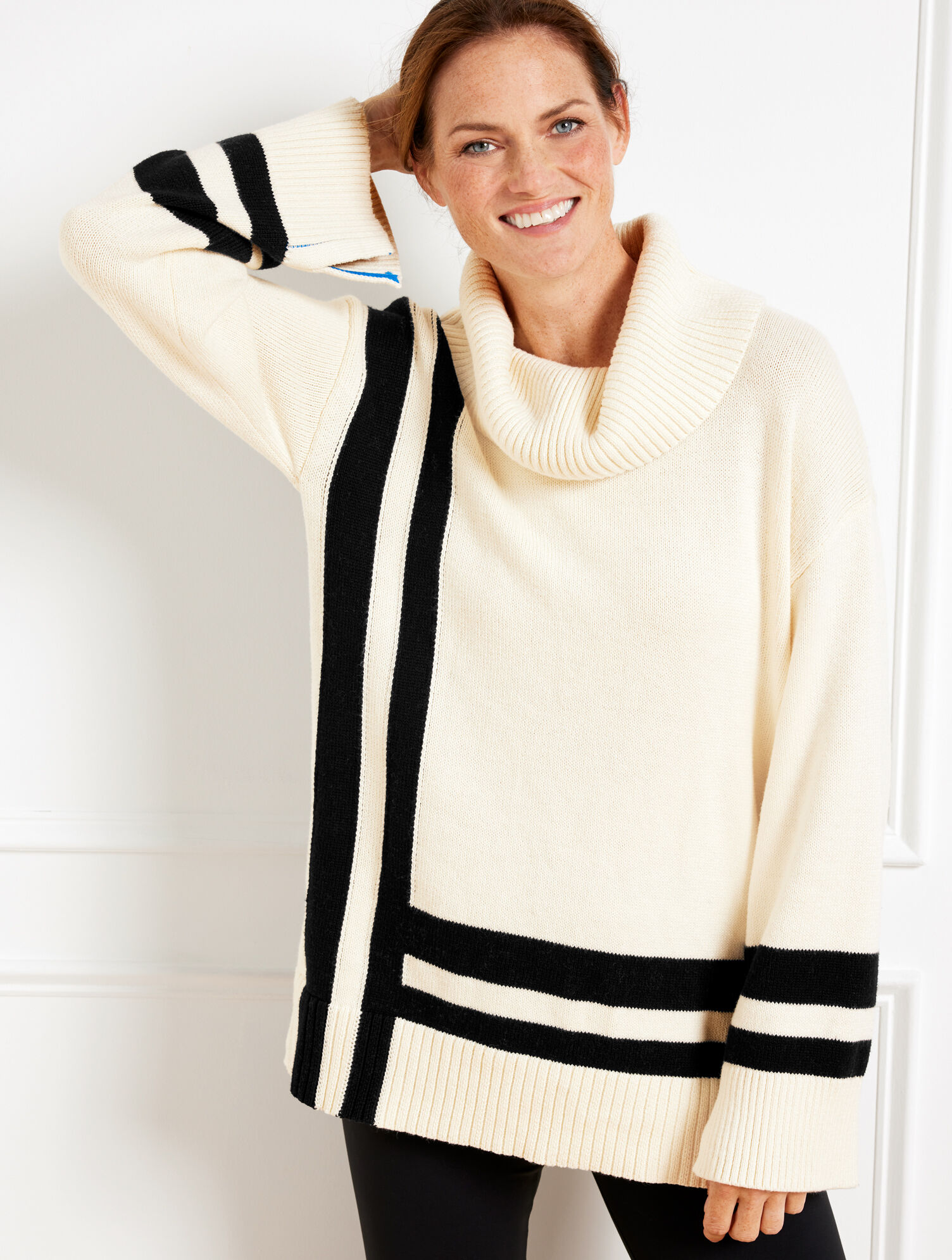 Talbots Colorblock Cowl-Neck Colorblock Sweater | Talbots