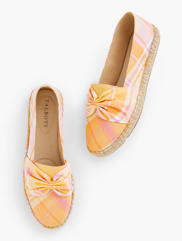 Izzy Cinched Delightful Plaid Espadrilles