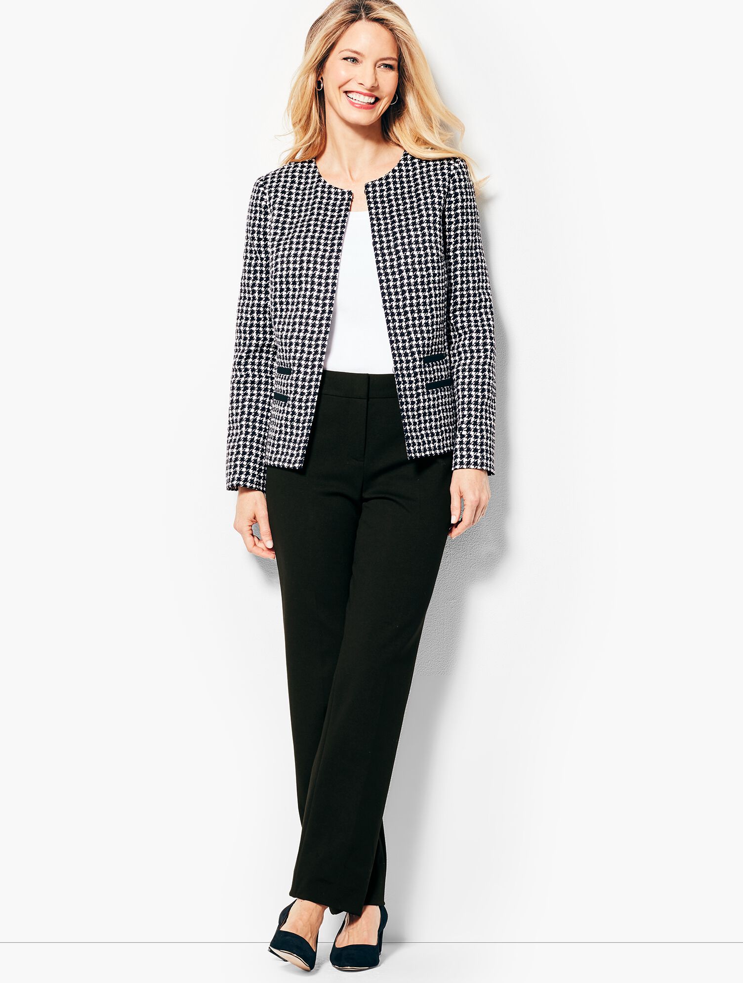 Textured Houndstooth Jacket