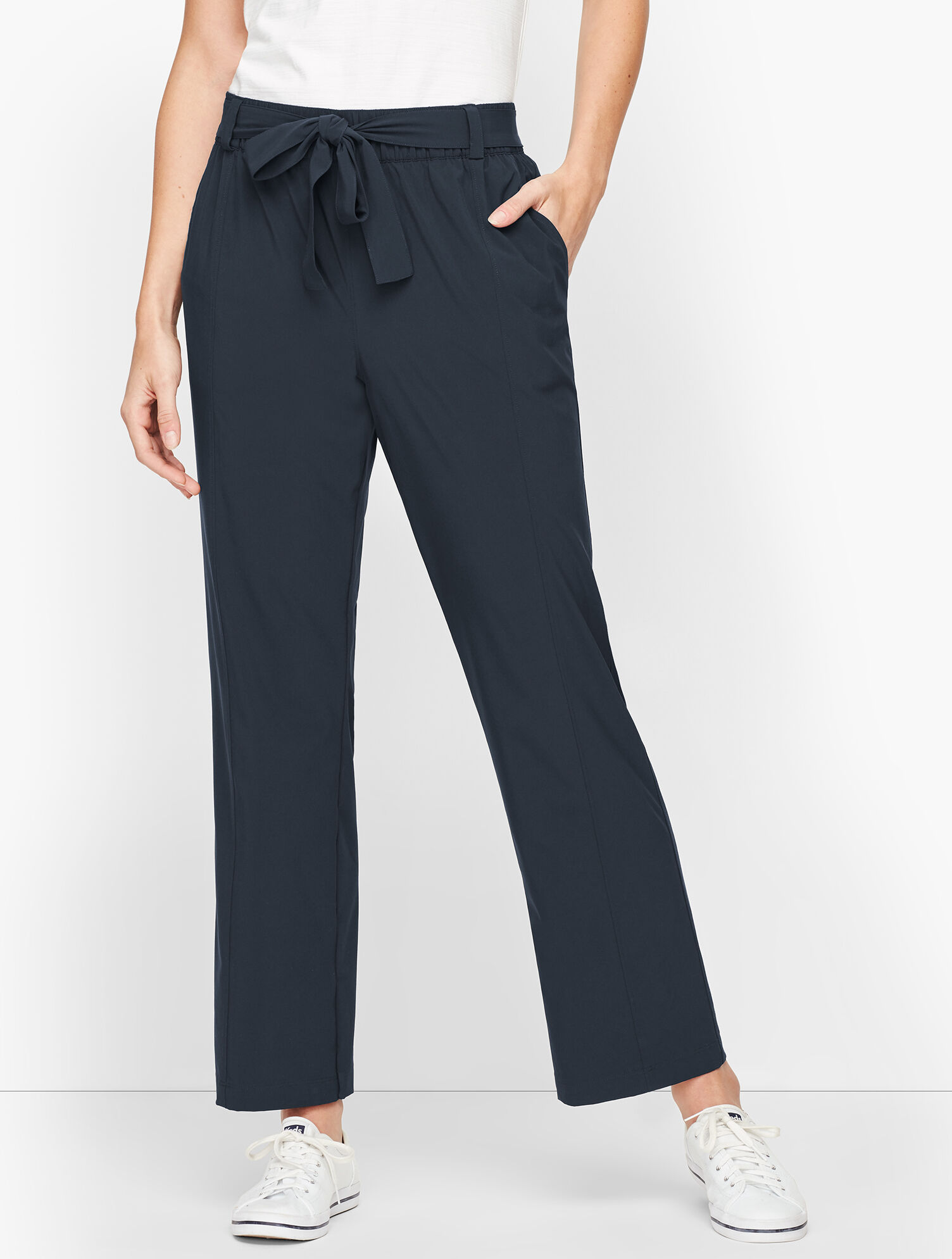Lightweight Stretch Woven Wide Leg Pants Talbots