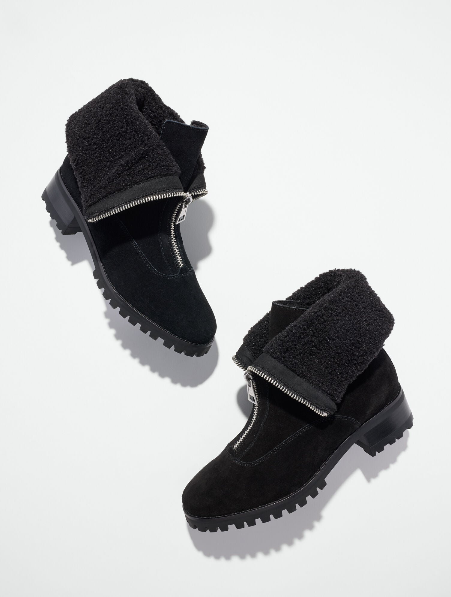 Tish Zip Suede Ankle Boots