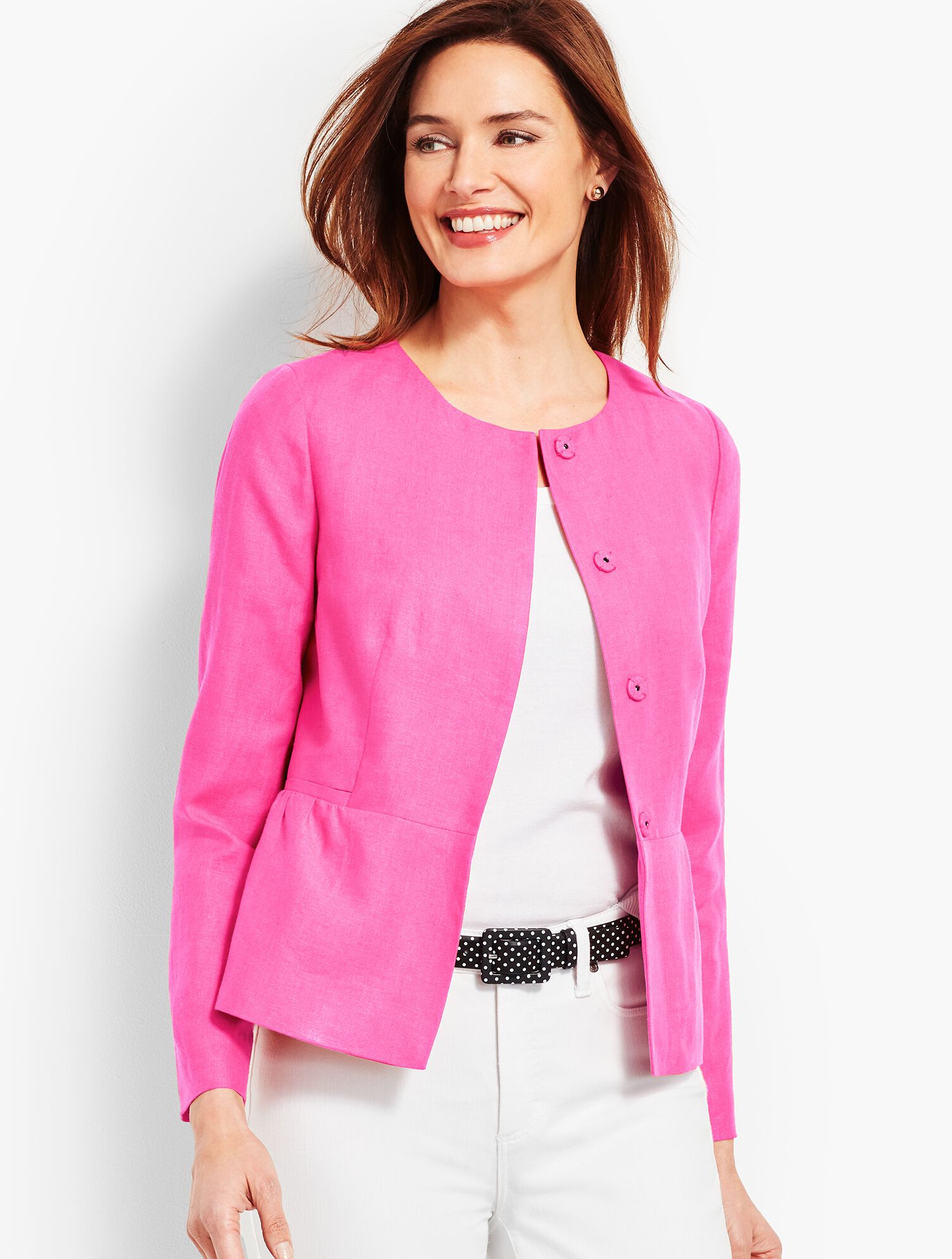 Linen Peplum Jacket | Talbots