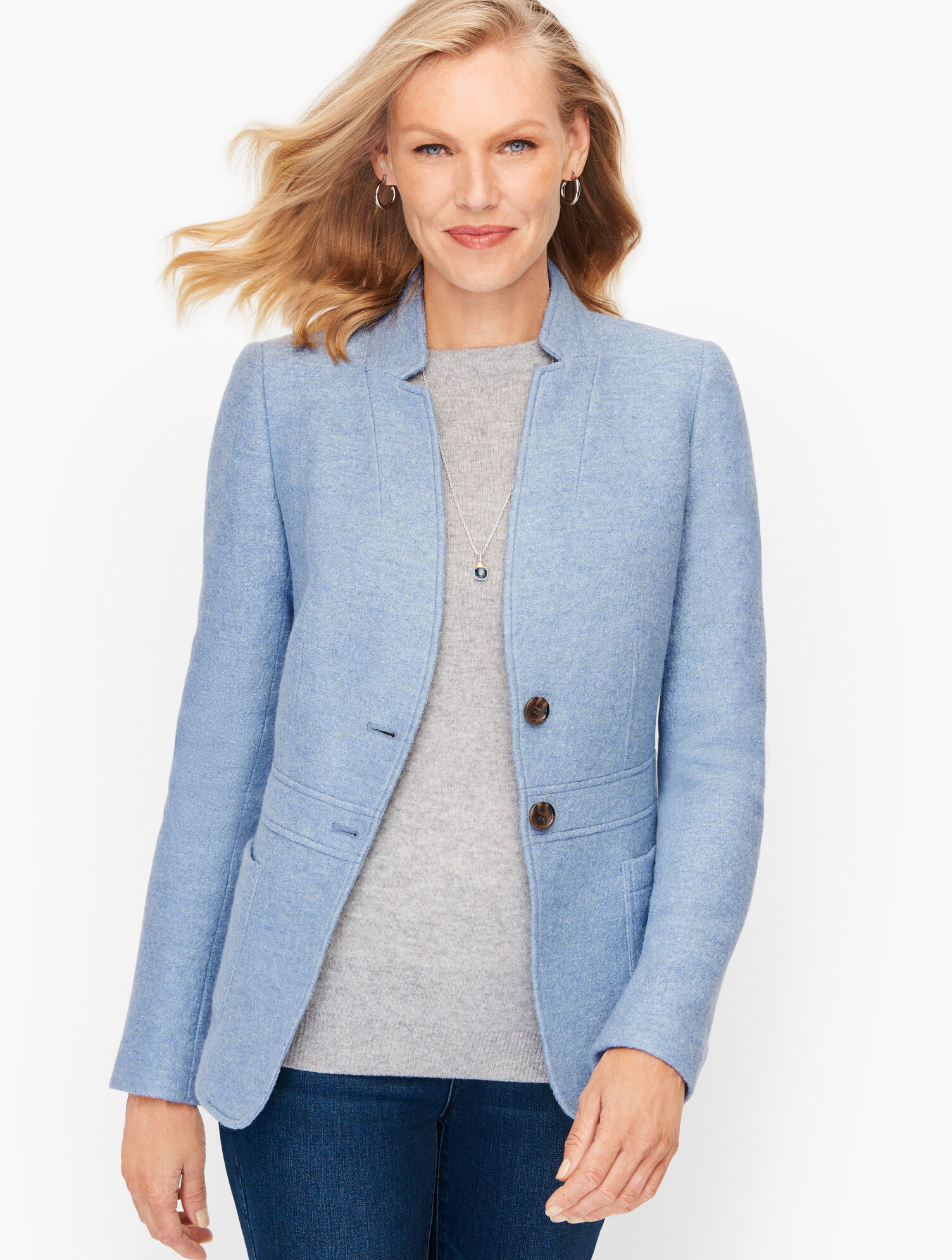 Feminine Boiled Wool Blazer