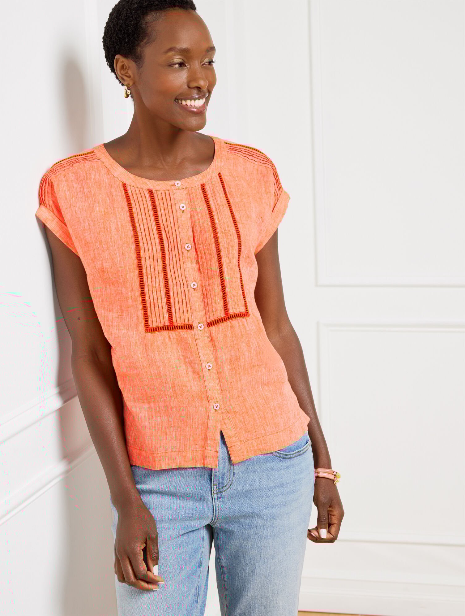 Women's Orange Blouses and Shirts | Talbots