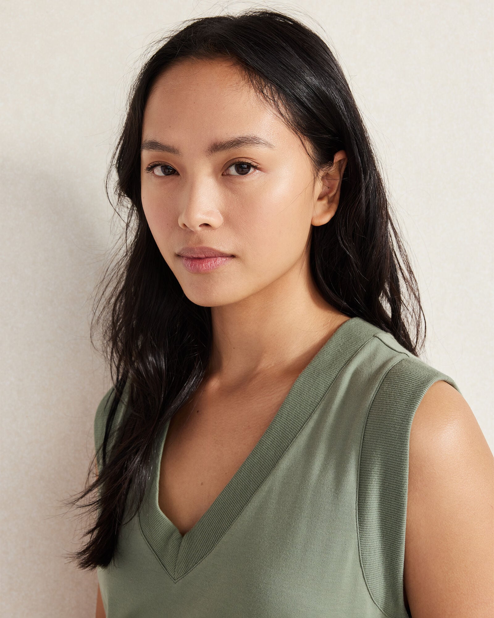 Organic Cotton Interlock V-Neck Dress