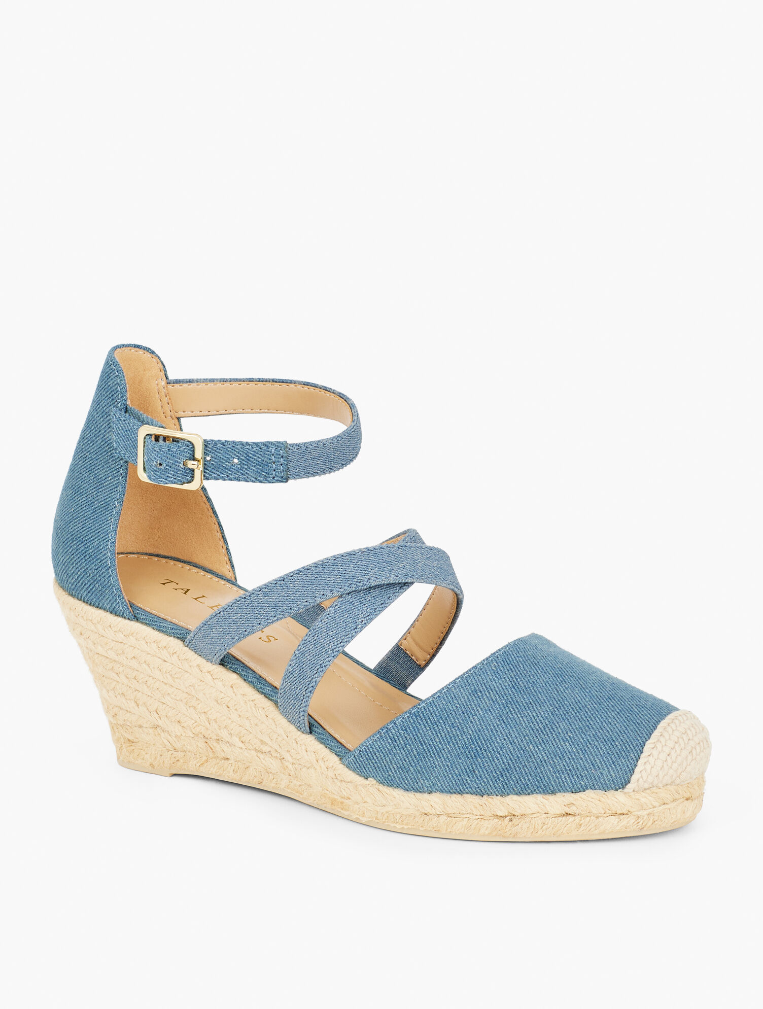 Lyndsay Strappy Denim Espadrille Wedges | Talbots