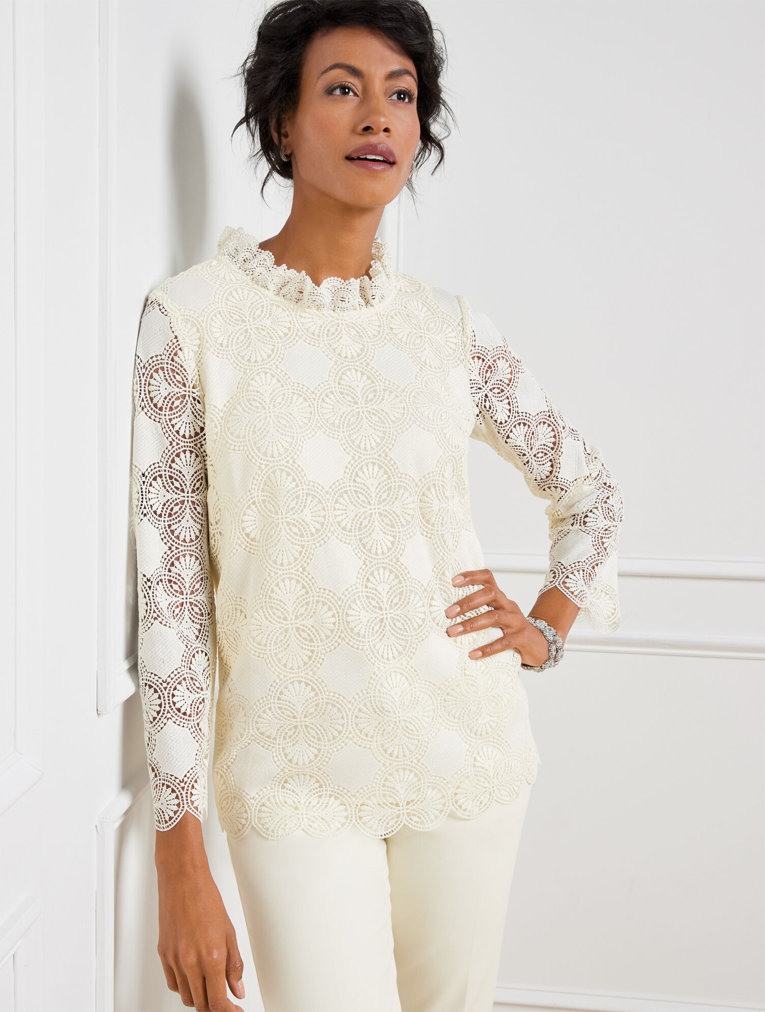 Festive Medallion Lace Top