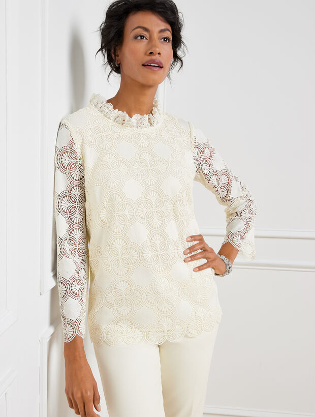 Festive Medallion Lace Top