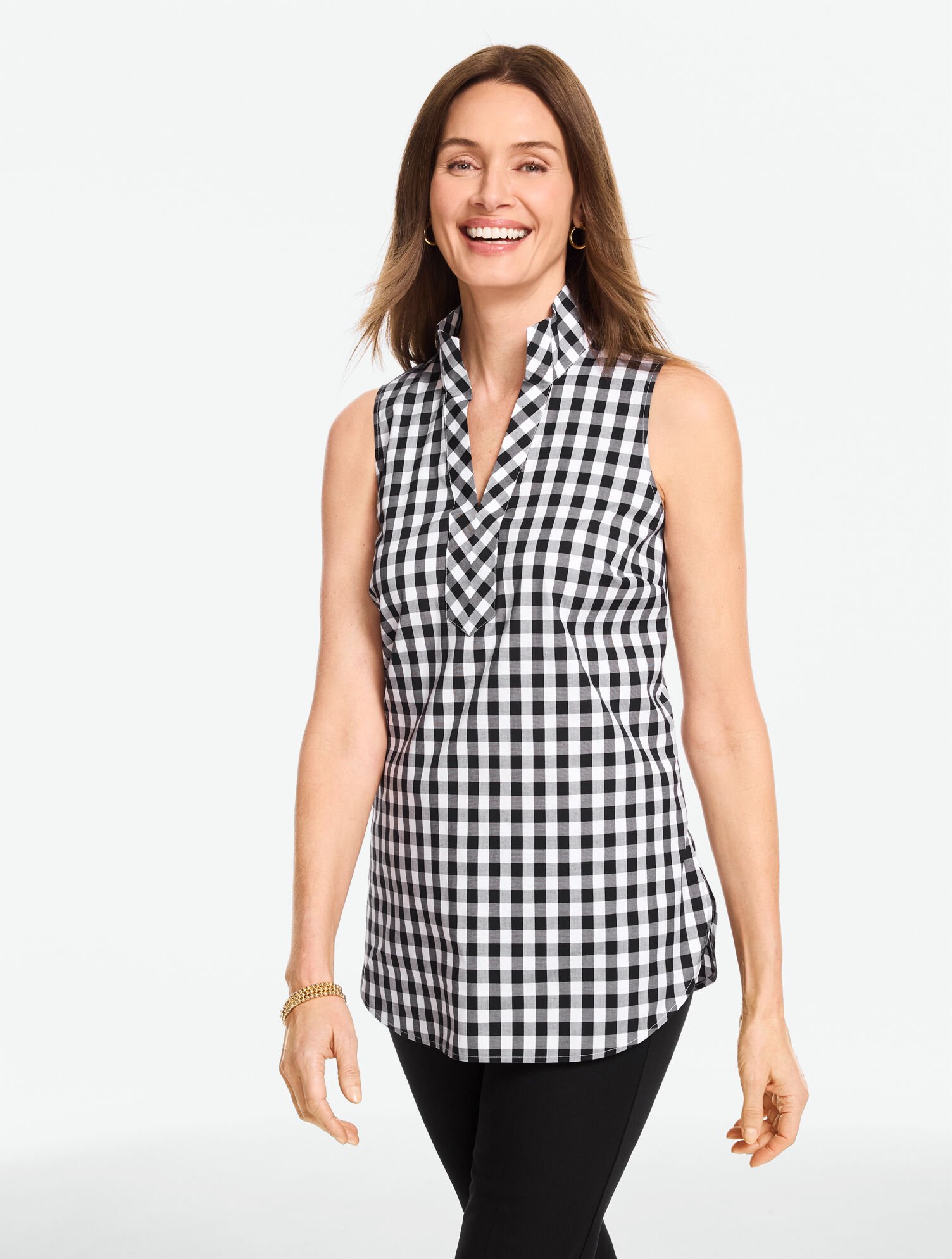 Sleeveless Non-Iron Tunic Popover - Gingham