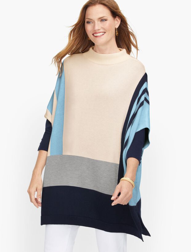 Colorblock Poncho