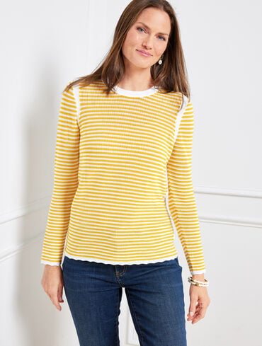 Crewneck Sweater - Scallop Stripe