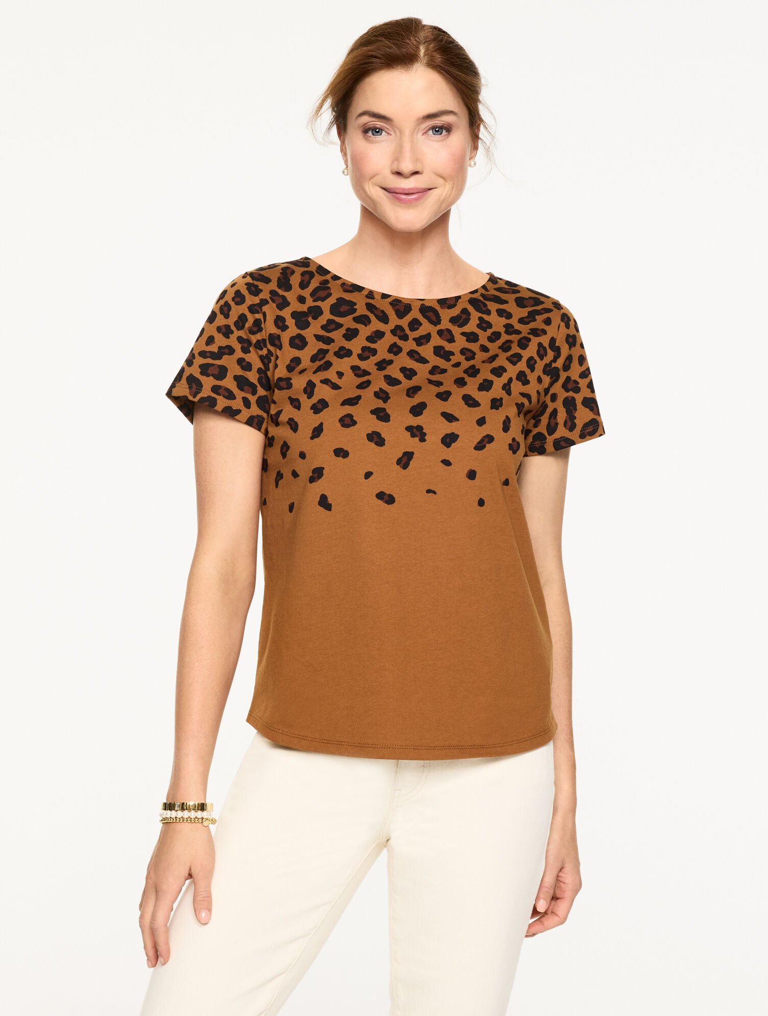 Crewneck Tee - Tricolor Cheetah