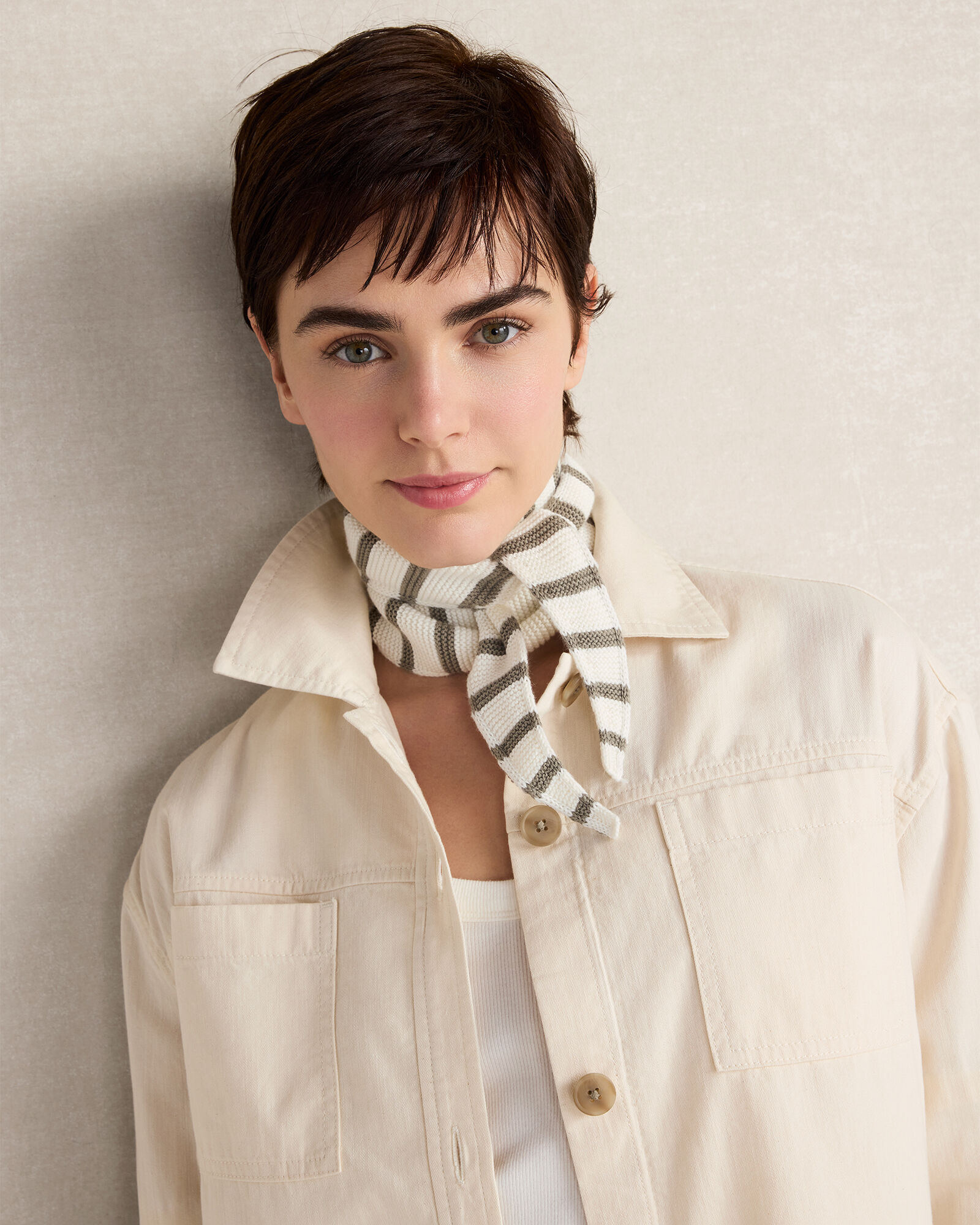 Organic Cotton Stripe Slim Neckerchief