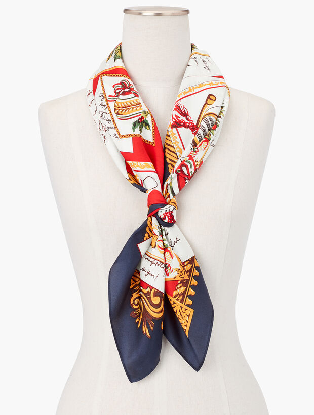 Holiday Postcard Silk Square Scarf
