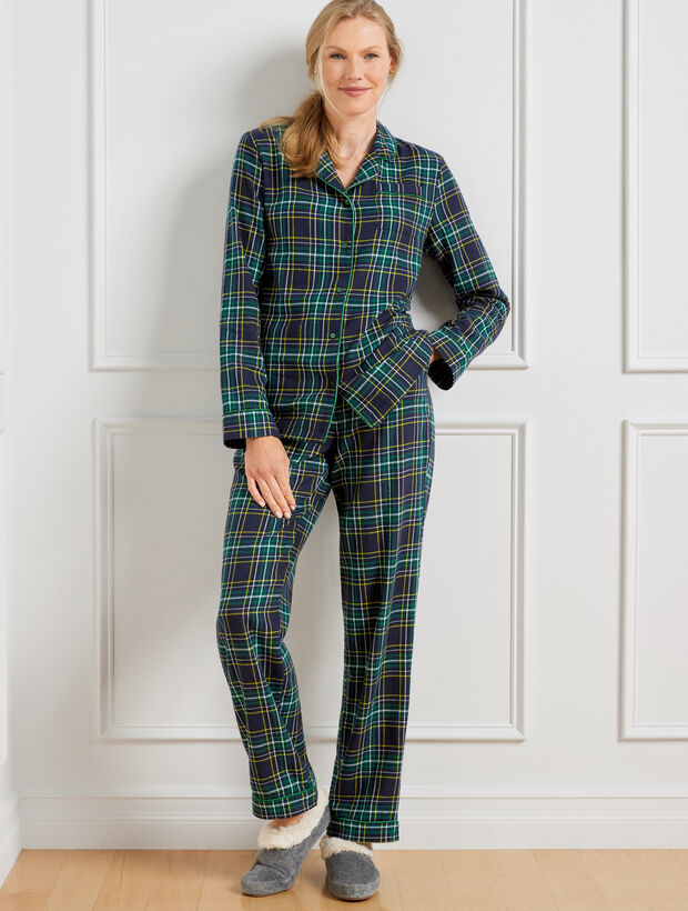 Cotton Flannel Vintage Sleep Set  - Cabin Plaid