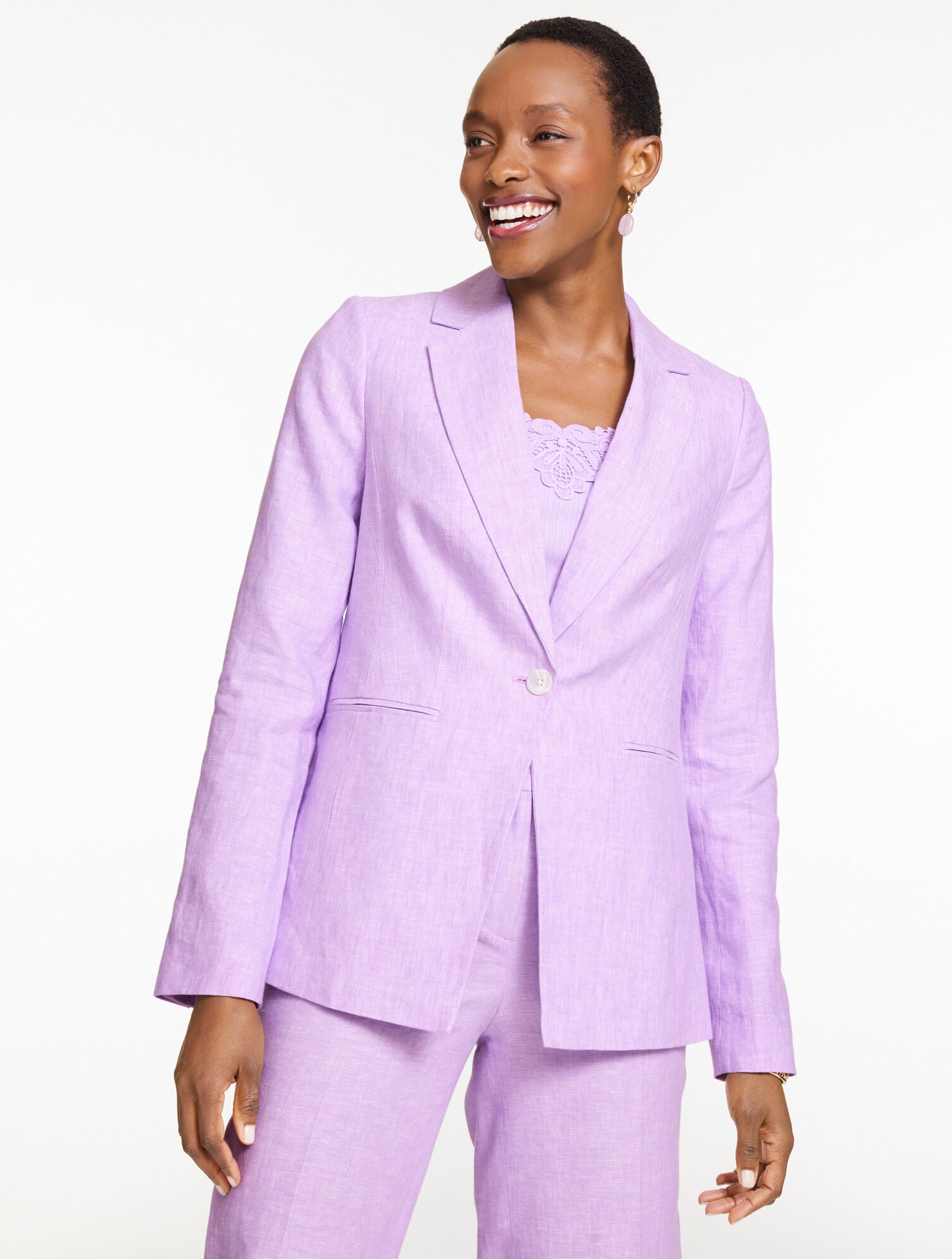 Classic Linen Single Button Blazer