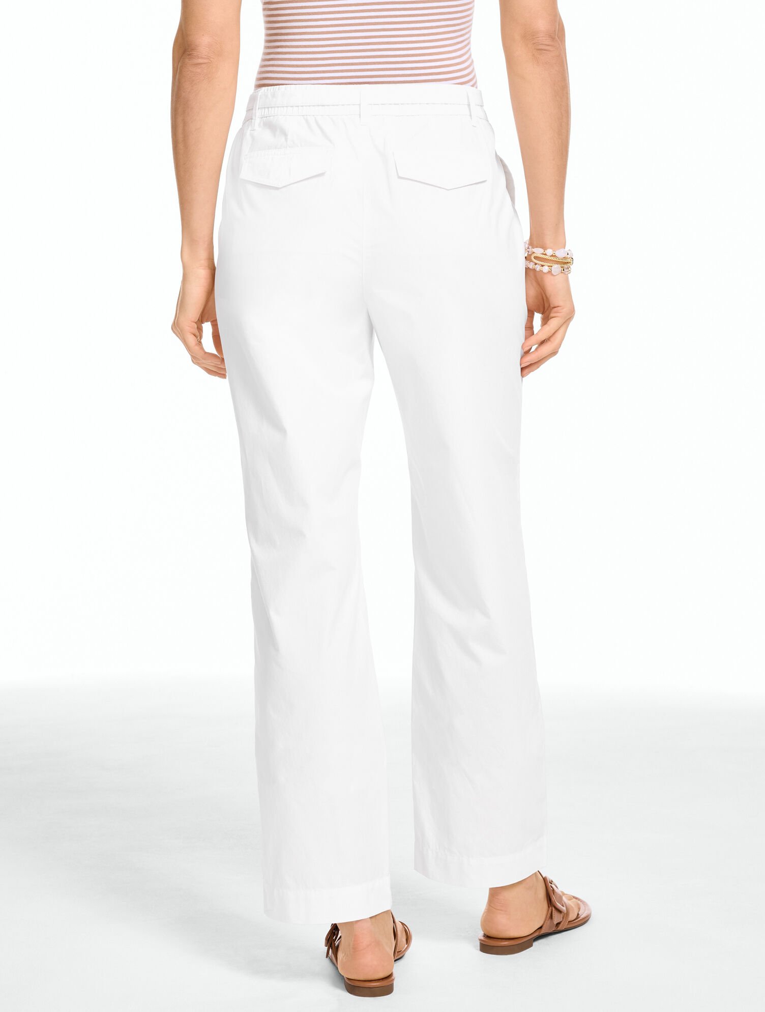 Poplin Straight Ankle Pants