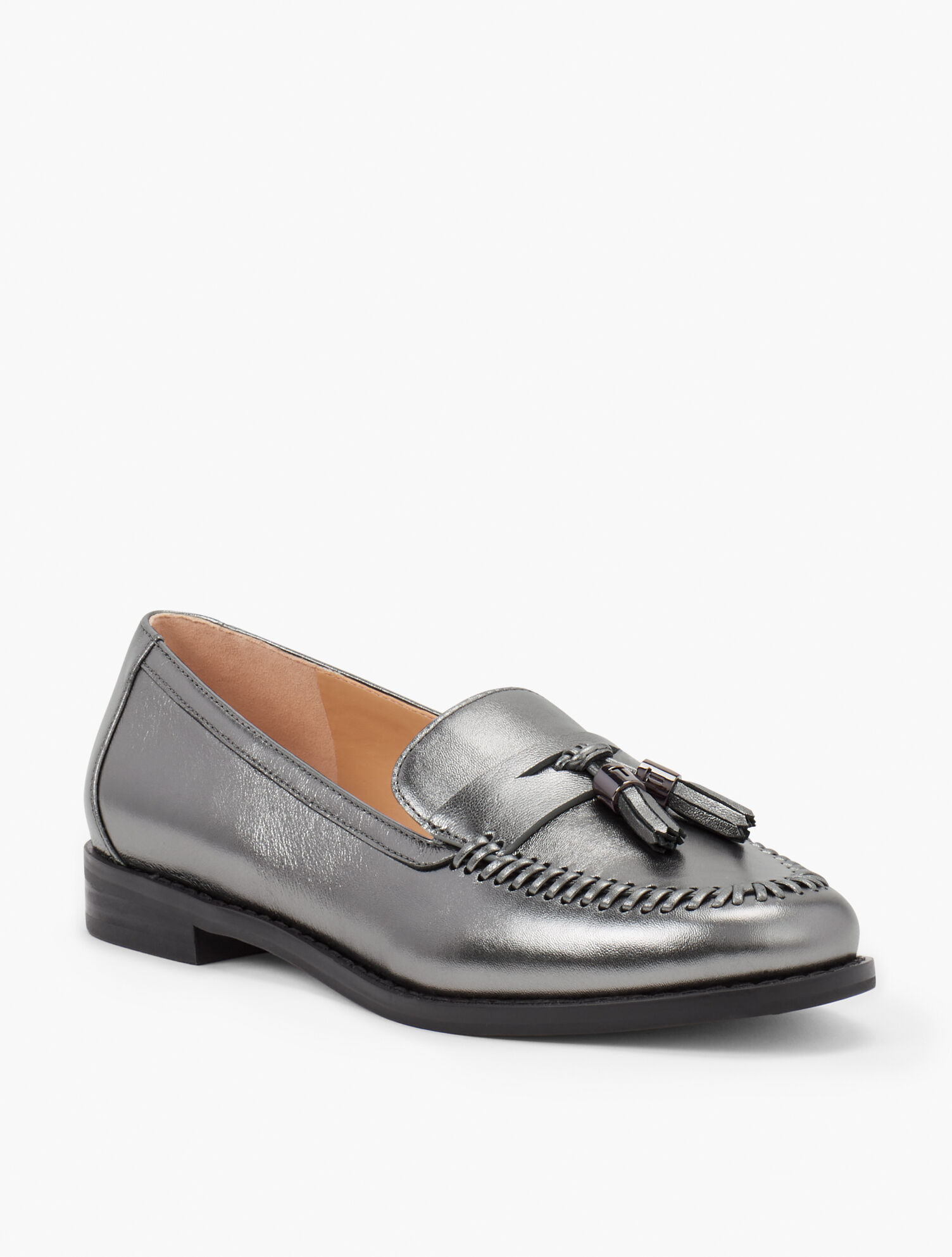 Laura Tasseled Metallic Leather Loafers