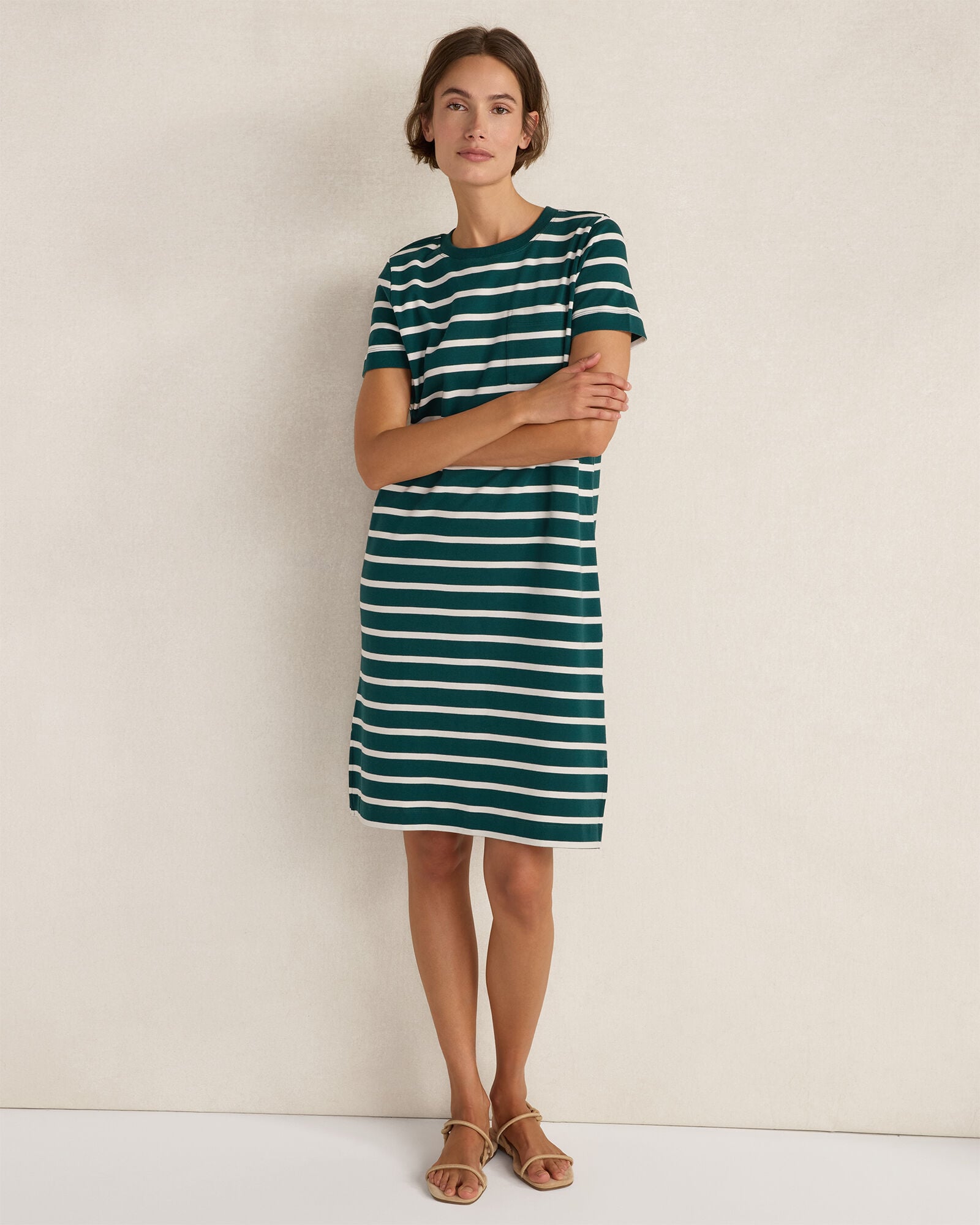 Organic Cotton Interlock Striped T-Shirt Dress