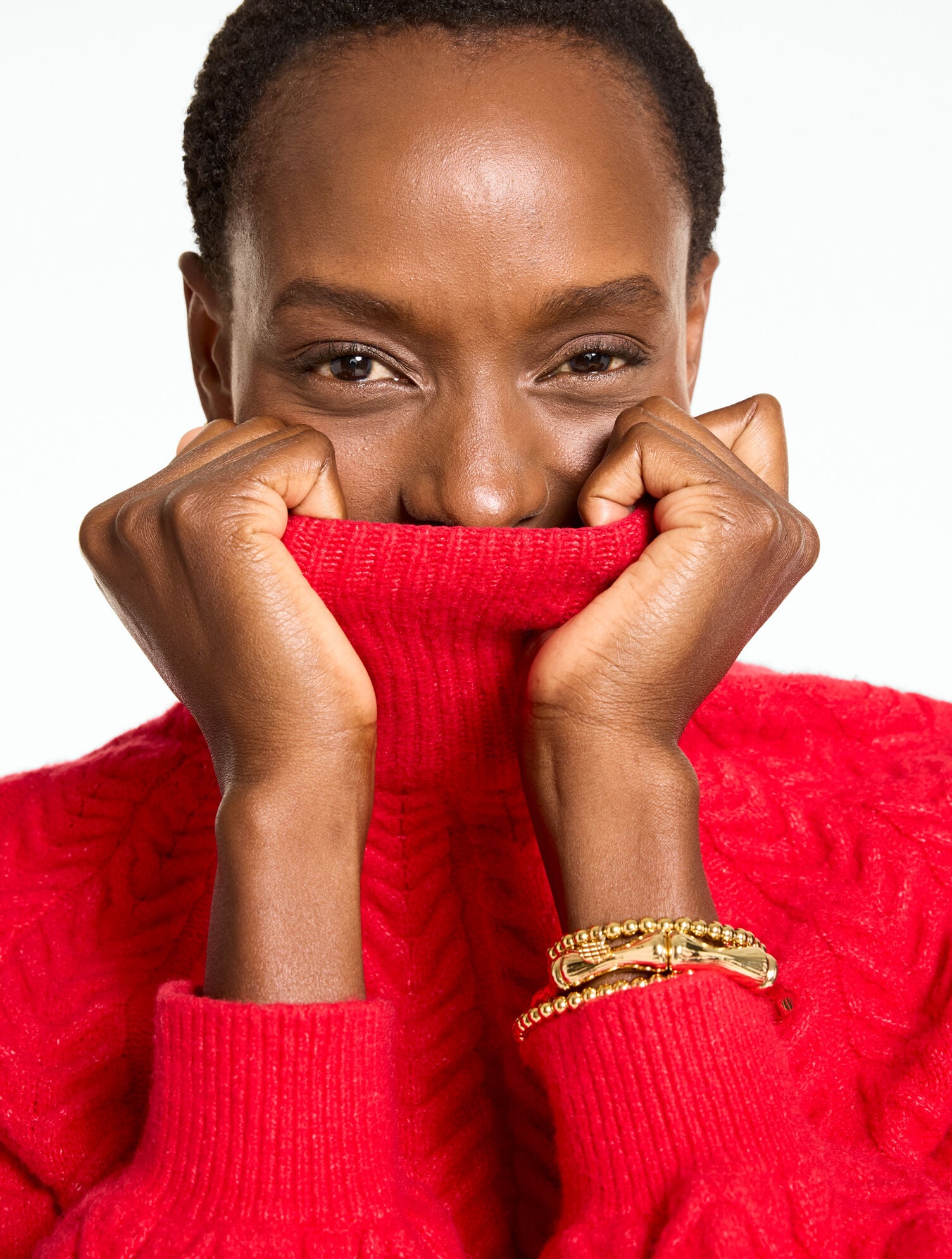 Cable Knit Mockneck Sweater