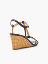 Royce T-Strap Woven Wedges - Nappa Leather