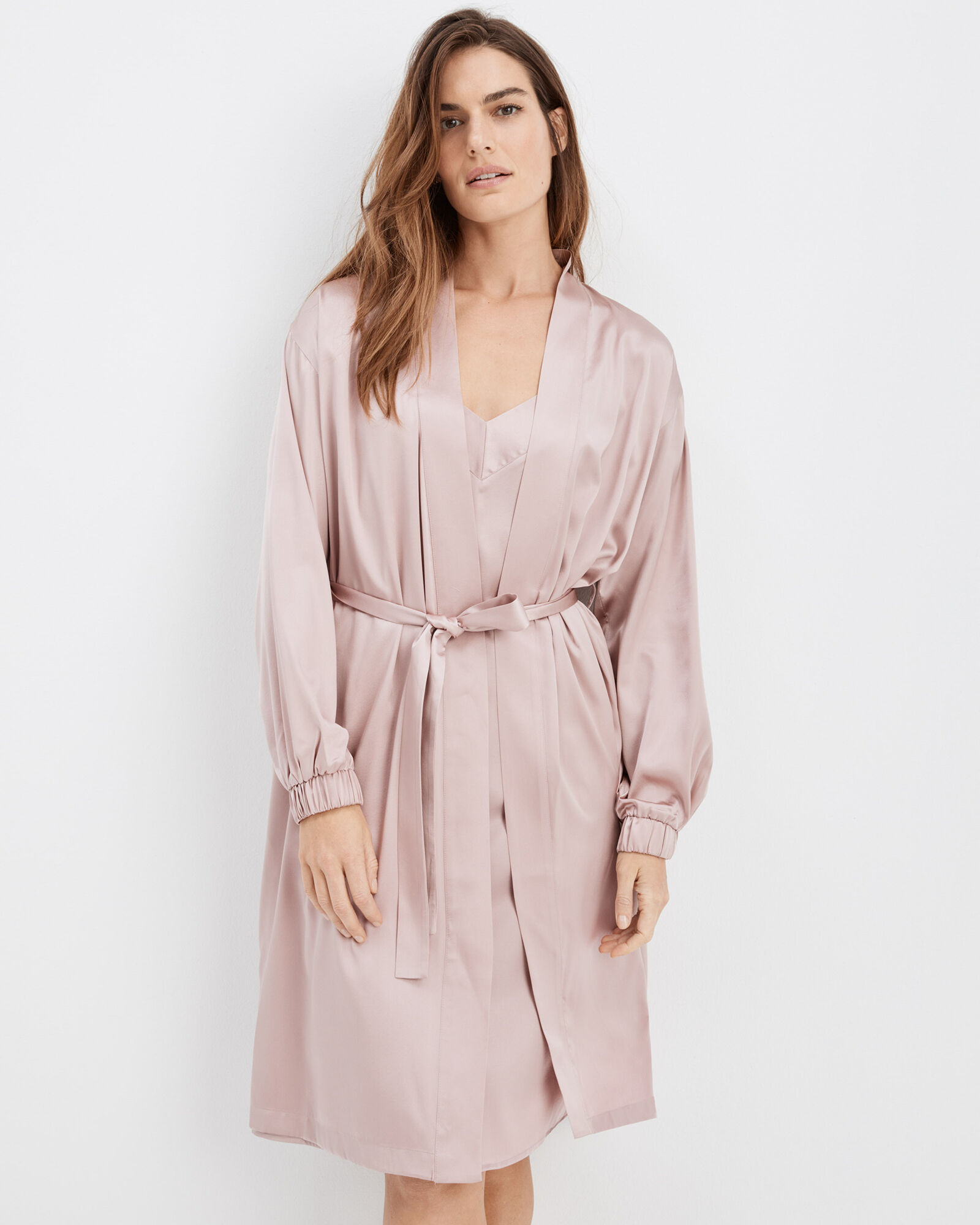 Washable Silk Puff Sleeve Robe