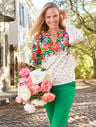 Blissful Floral Smocked Cuff Blouse