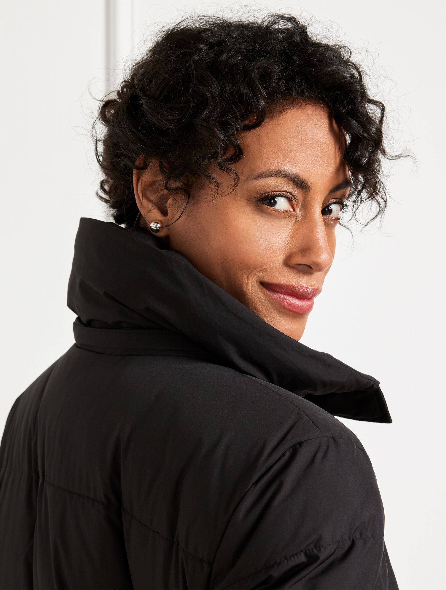 Fleece-Lined Hooded Quilted Long Puffer Coat Talbots