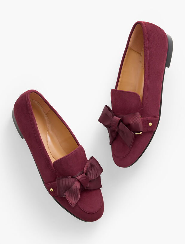 Katelyn Suede Bow Loafers Talbots