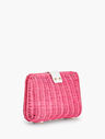 Wicker &amp; Leather Magnetic Clasp Bag