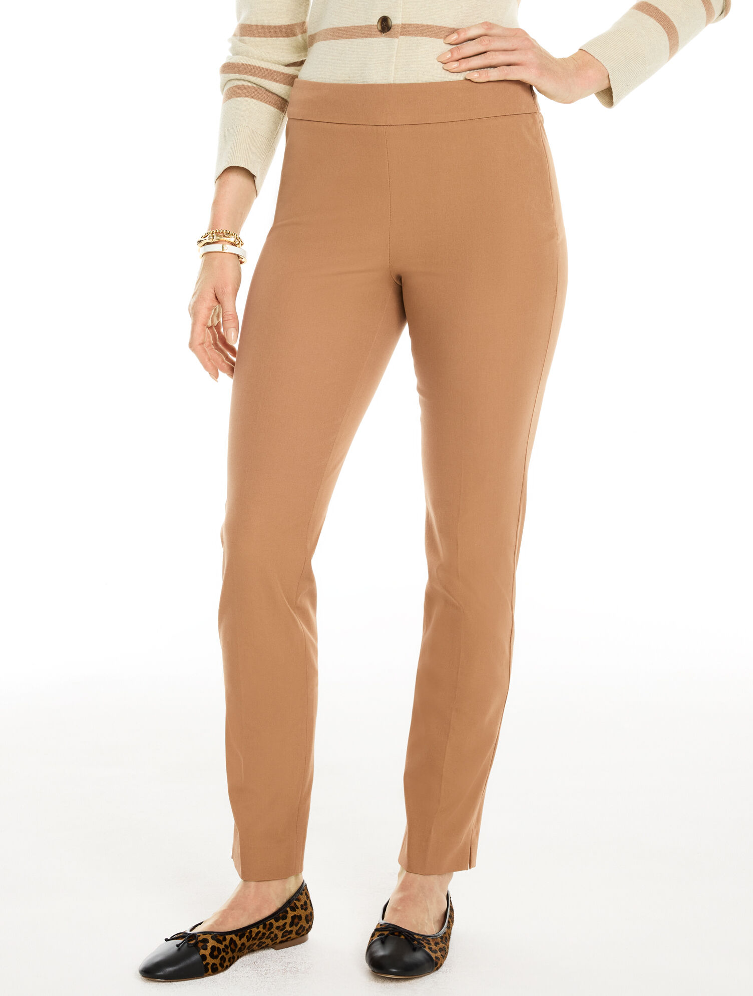 Talbots Chatham Cotton Bi-Stretch Slim Ankle Pants - Solid
