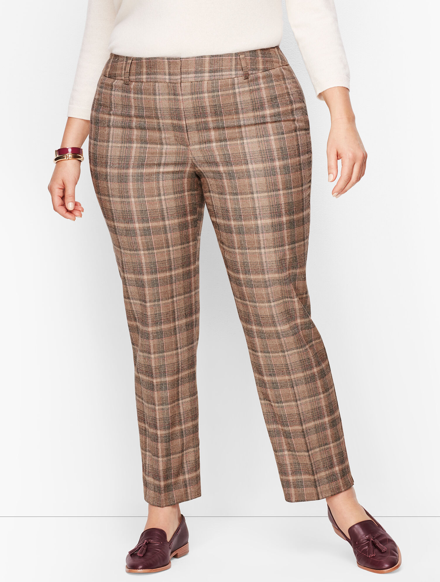 Plus Size Talbots Hampshire Ankle Pants - Luxe Flannel Plaid