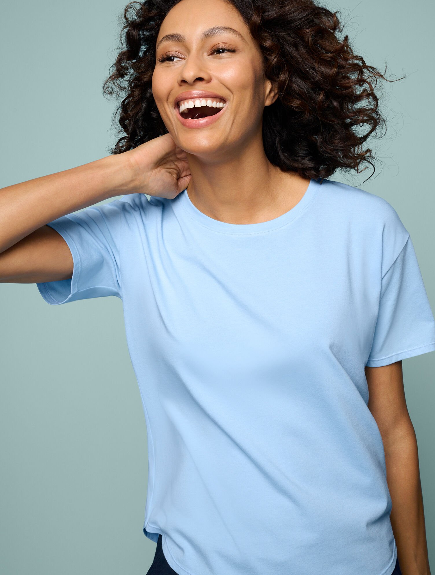 Supersoft Jersey Pleat Back Short Sleeve Tee