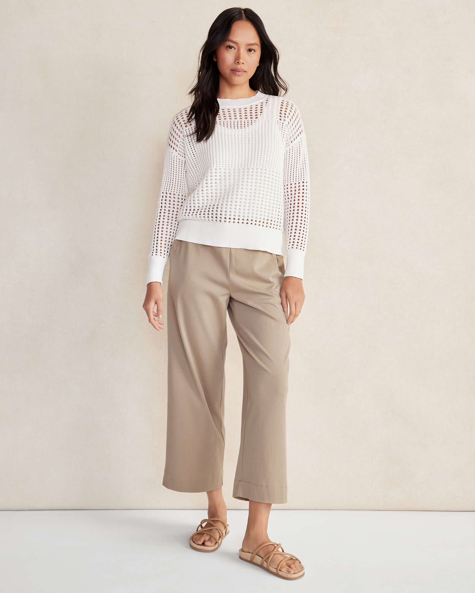 Organic Cotton Interlock Wide Leg Pants