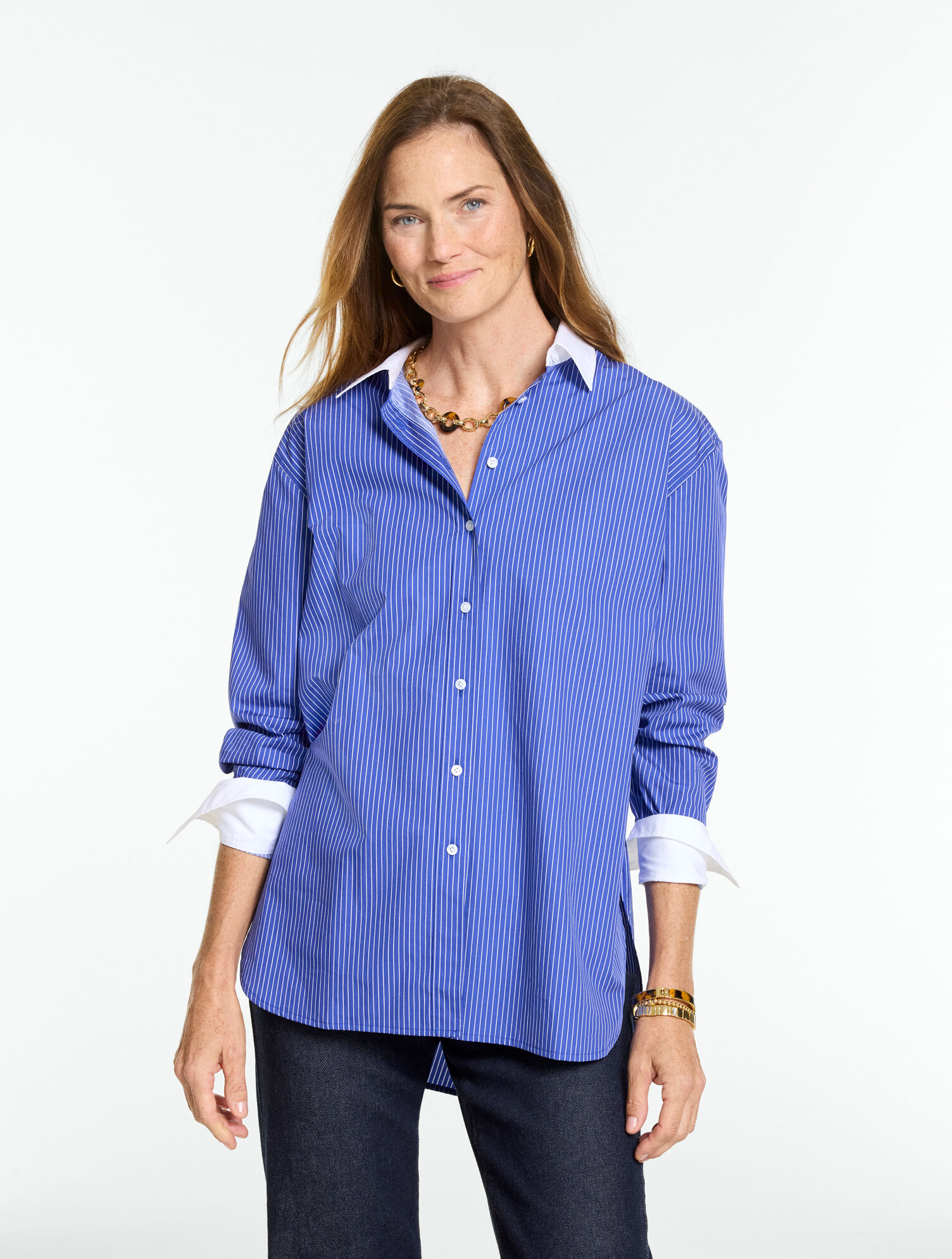Everyday Relaxed Shirt - Pretty Pinstripe