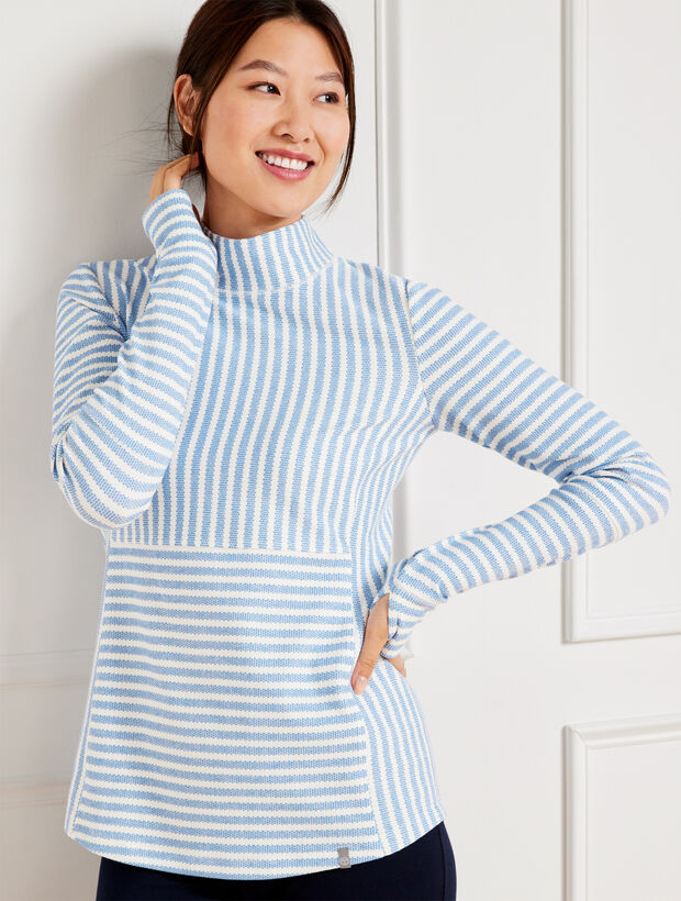 Mockneck Tee - Striped