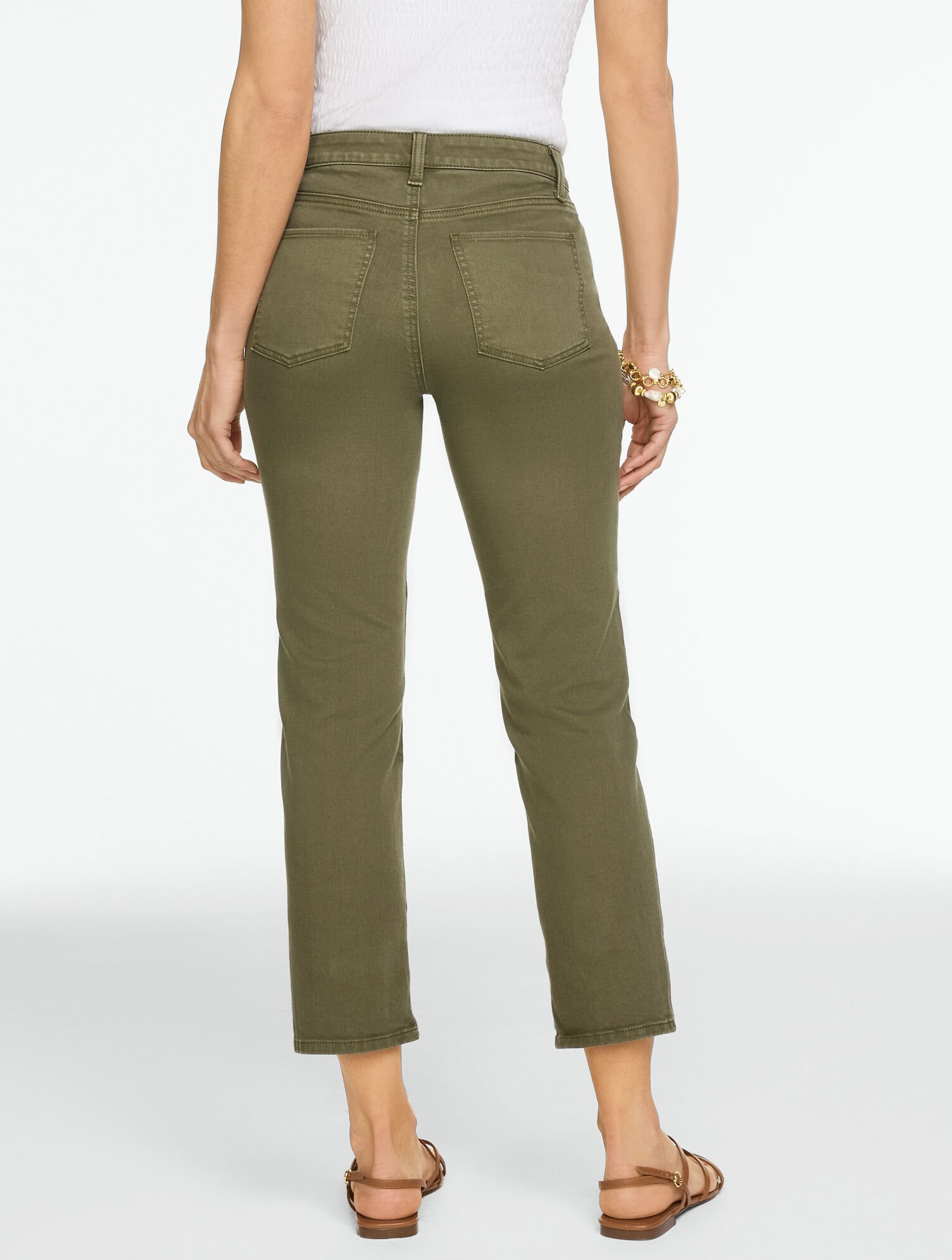 Straight Crop Lightweight Jeans - Solids