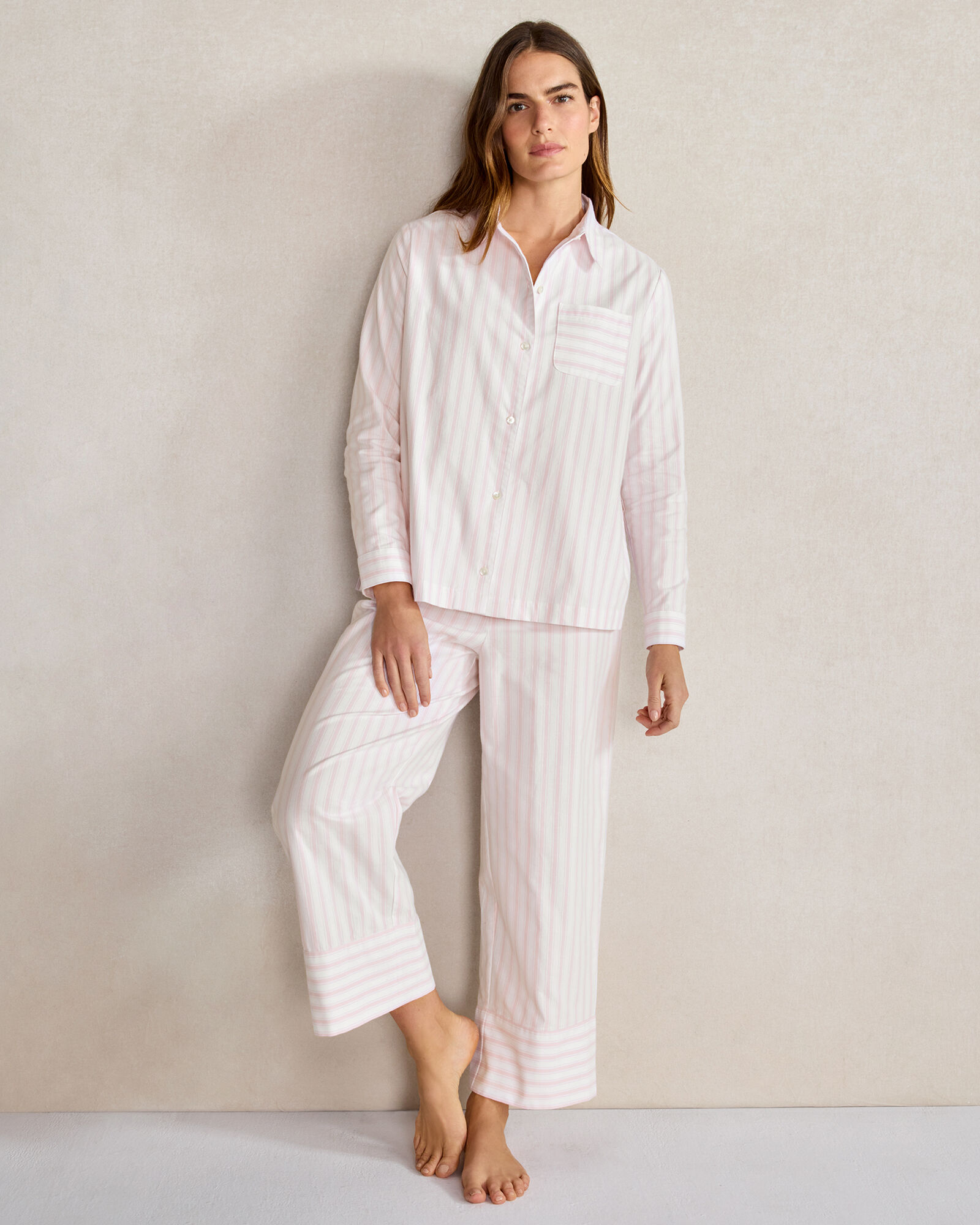 Organic Cotton Flannel Striped Pajama Shirt