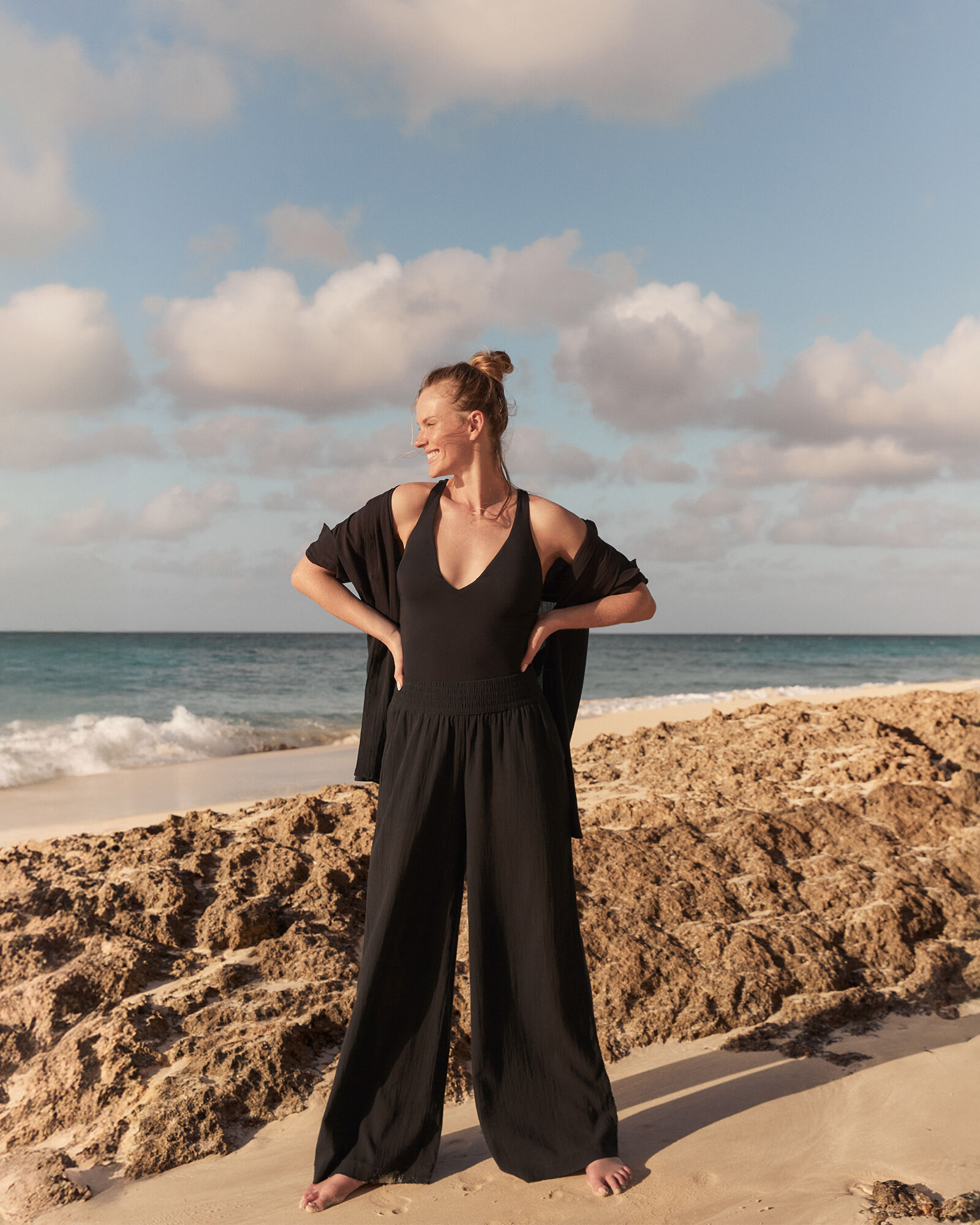 Organic Cotton Crinkle Gauze Wide Leg Pants | Haven Well Within