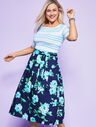 The Piper Pleated Midi Skirt - Stunning Floral